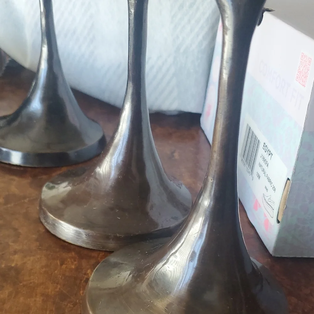 Pottery Barn Bronze Leaf Candle Holders